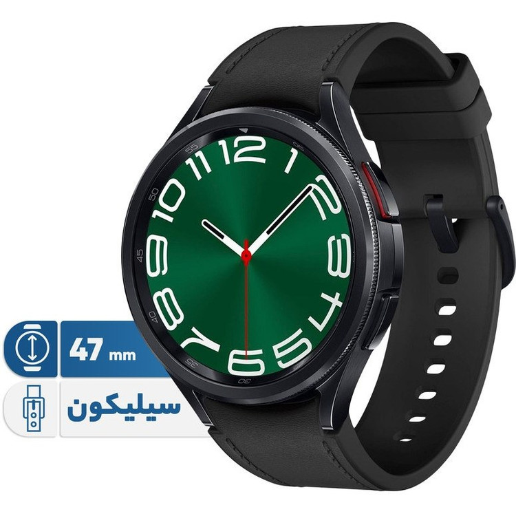 ساعت هوشمند سامسونگ Galaxy Watch6 Classic 47mm با بدنه فولاد ضدزنگ، صفحه نمایش Super AMOLED