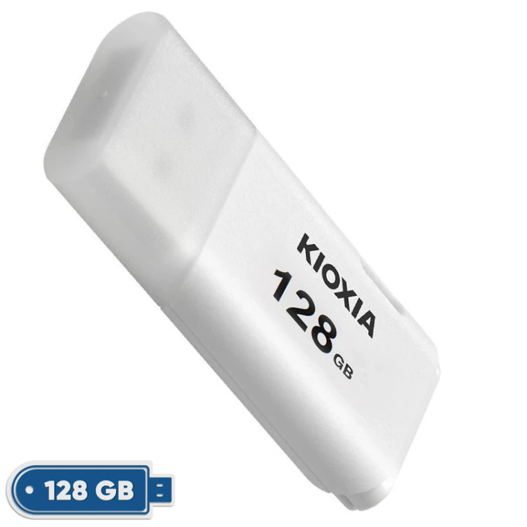 فلش مموری کیوکسیا مدل U202 ظرفیت 128 گیگابایت درپوشدار با رابط USB 2.0 و سرعت انتقال 30 مگابایت بر ثانیه، سازگار با کامپیوتر، لپتاپ، موبایل، تبلت و تلویزیون