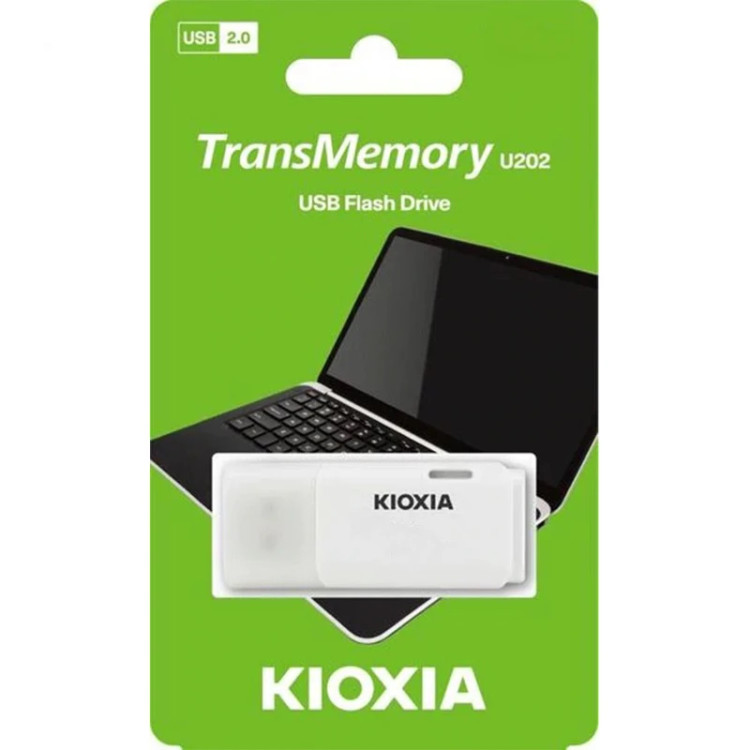 فلش مموری کیوکسیا مدل U202 ظرفیت 128 گیگابایت درپوشدار با رابط USB 2.0 و سرعت انتقال 30 مگابایت بر ثانیه، سازگار با کامپیوتر، لپتاپ، موبایل، تبلت و تلویزیون