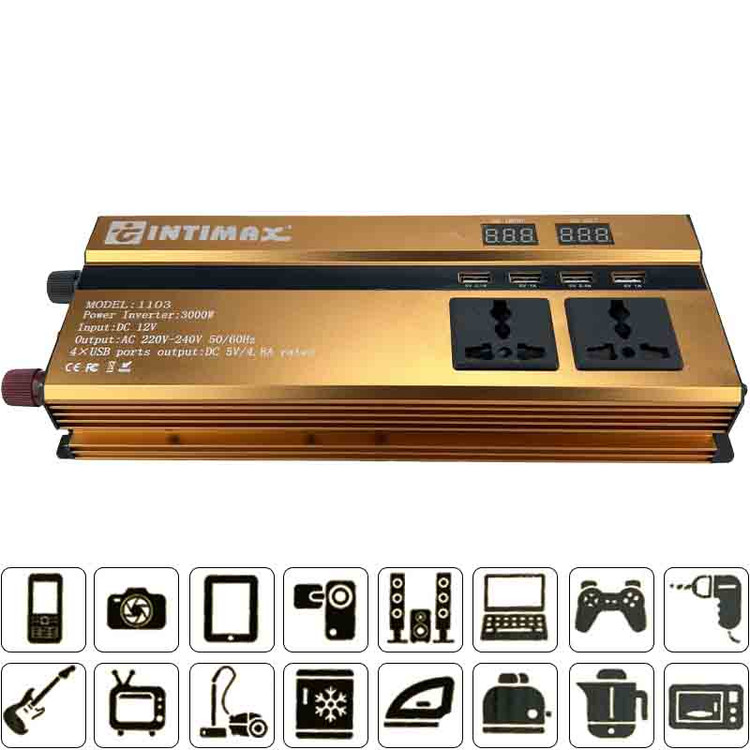 مبدل برق خودرو صنعتی اینتیمکس مدل INT-1103 ظرفیت 3000 وات