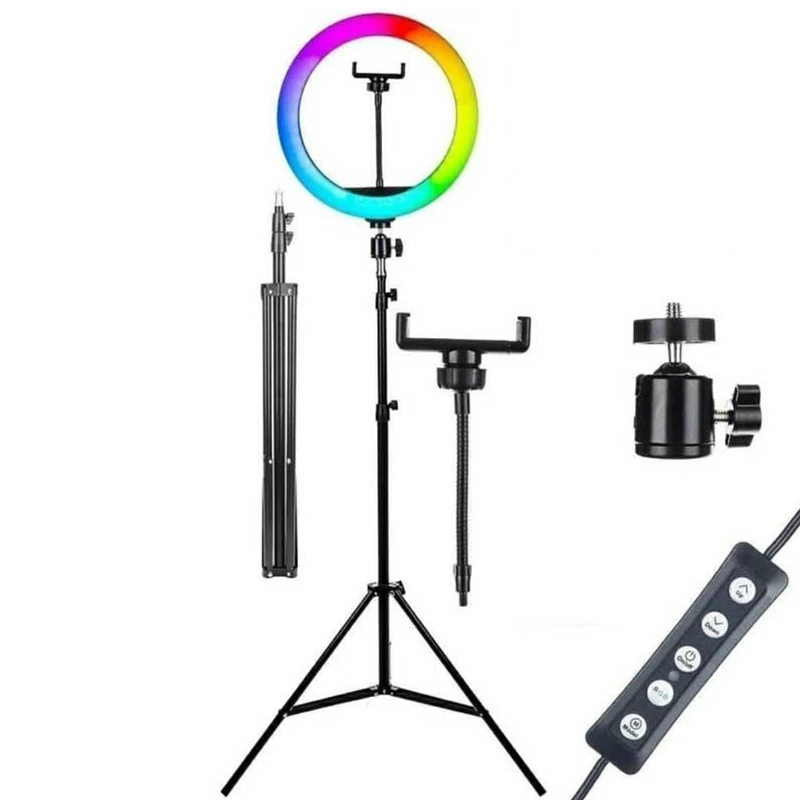 رینگ لایت مدل MJ26-RGB به همراه پایه