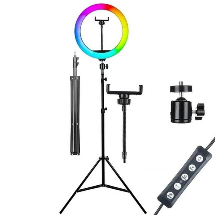 رینگ لایت مدل MJ26-RGB به همراه پایه