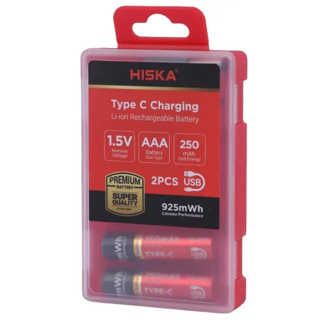 باتری قلمی شارژی هیسکا HISKA مدل H16-AA2 دو عددی