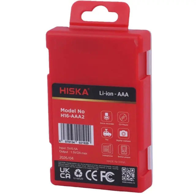 باتری قلمی شارژی هیسکا HISKA مدل H16-AA2 دو عددی