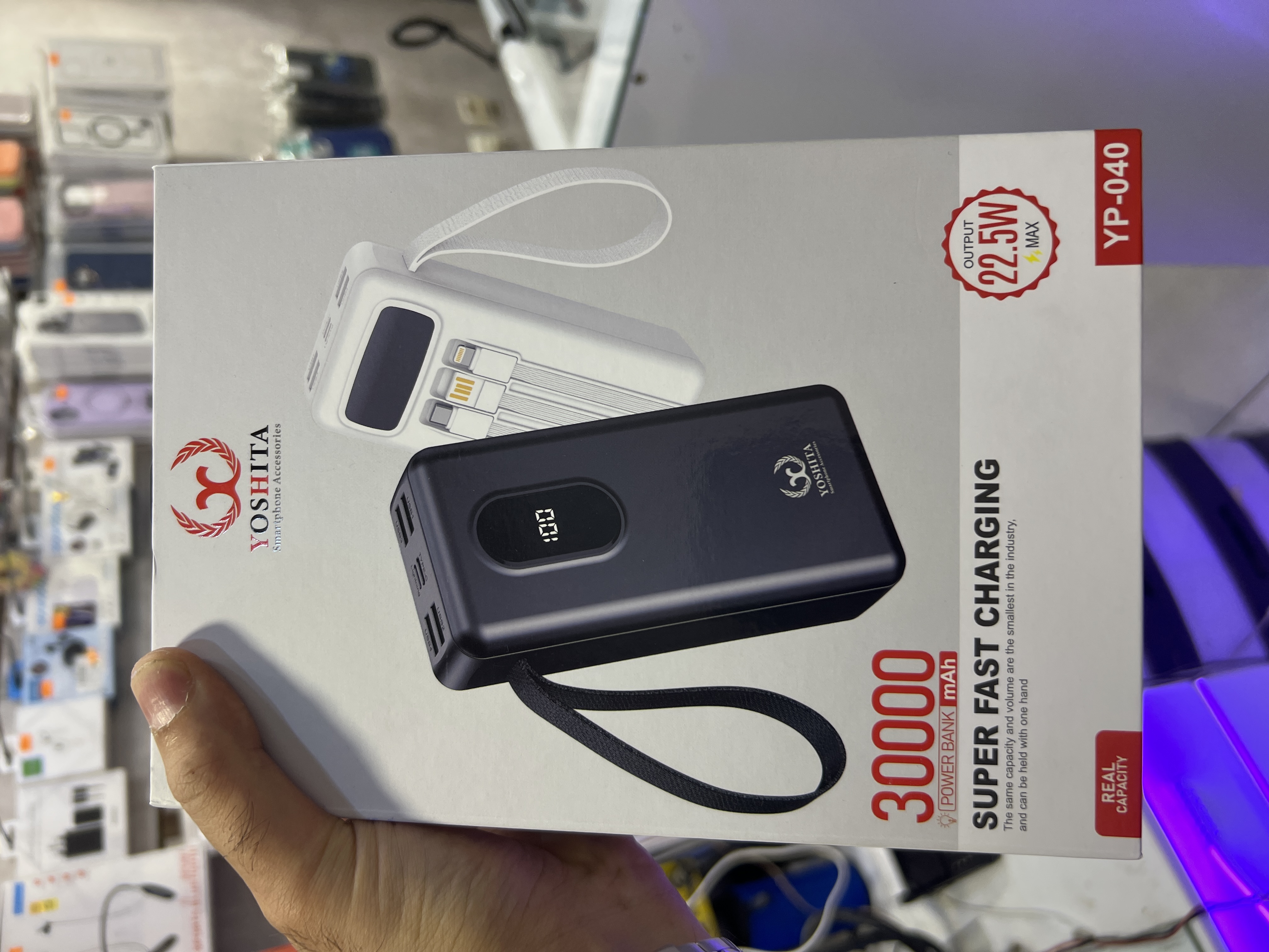 پاوربانک 22.5 وات یوشیتا مدل FAST CHARGE ظرفیت 30000 میلی‌آمپرساعت