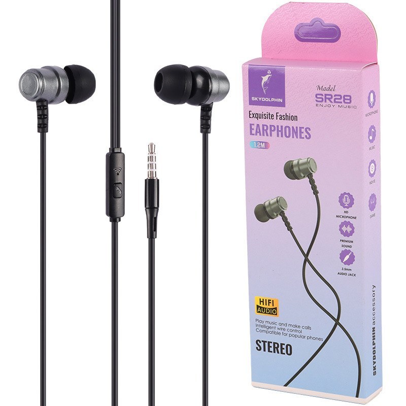 هدفون سیمدار میکروفن دار Skydolphin SR28